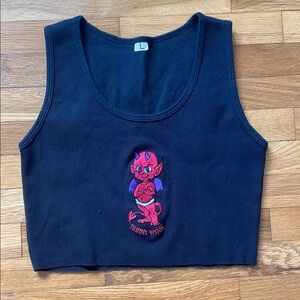 black tunnel vision tank top